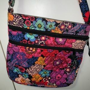Vera bradley, triple zip hipster purse